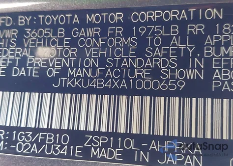 2010 Scion Xd from USA, damaged, VIN JTKKU4B4XA1000659